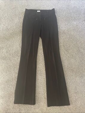Cache Black Straight Leg Pants size 4 zipper pockets stretch material 30 inseam
